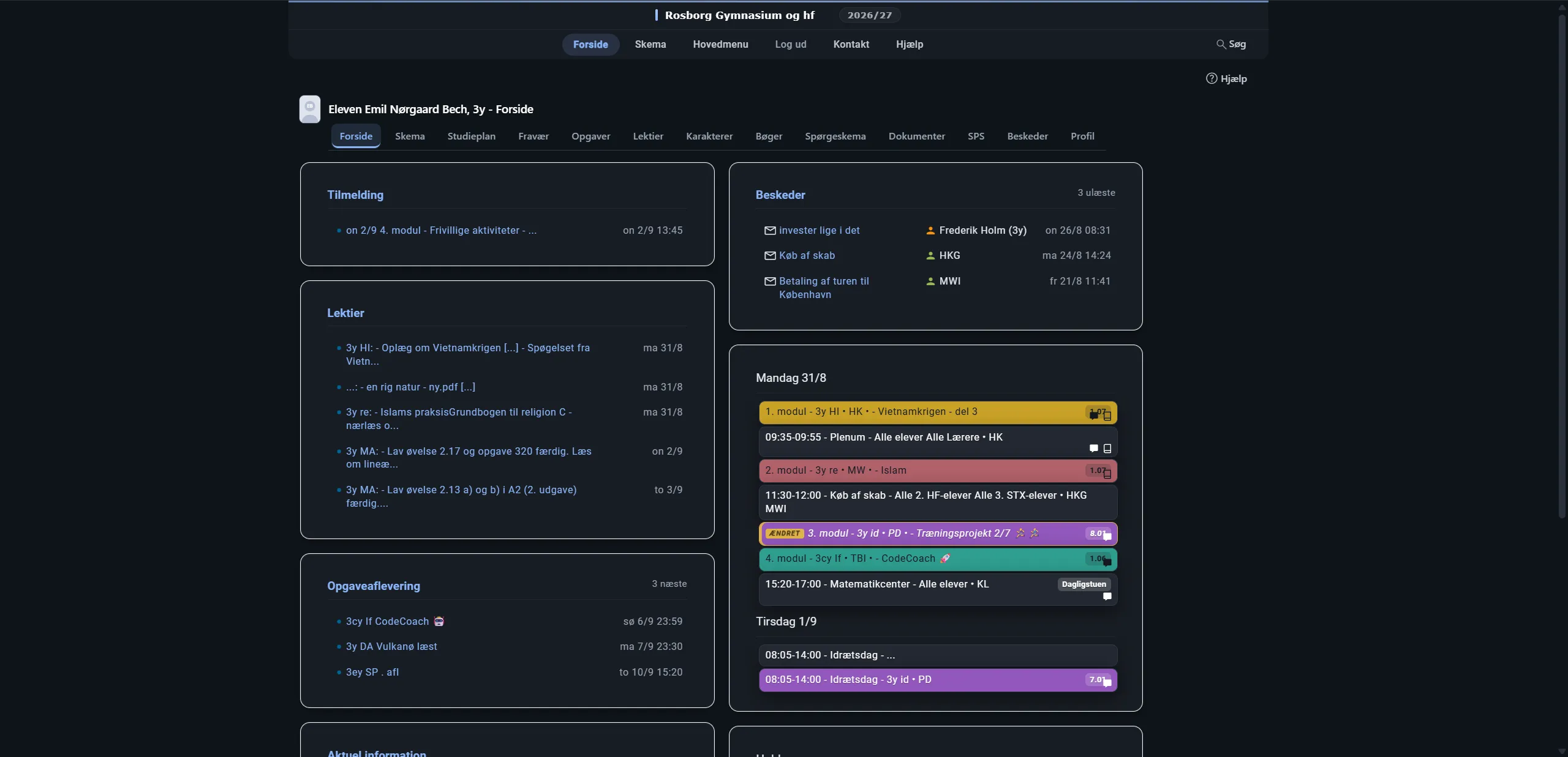 Classic-udgaven: Lectios eget layout, med tema.